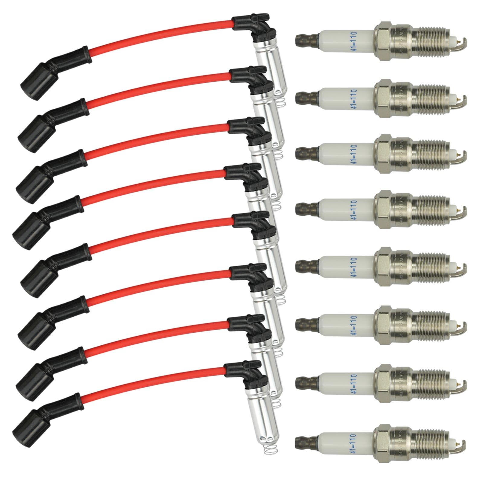 Iridium Spark Plug 41-110 Spark Plug Wires M8-48322 For Chey Silverdo 2500 3500 Subrban 3500 Hd Sierra 1500 2500 3500Hd Cadllac Yukon 1500 2500 Ls2 Ls3 Ls4 Ls7 4.3 4.8 5.3 5.7 6.0 6.2L V8